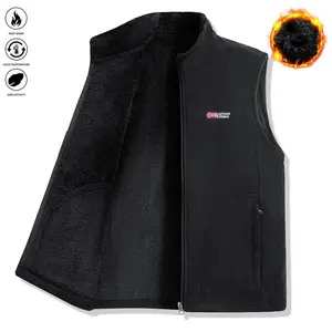 Men's Thermal Fleece Vest Lightweight Warm Winter Jacket, Stand Collar Athletic Sleeveless Vest for Gym, Hiking , Winter Vest, Outdoor Activities, Details, Durable Construction, Fitness Enthusiasts, Hiking Gear, Breathable Fabric, Gym Wear