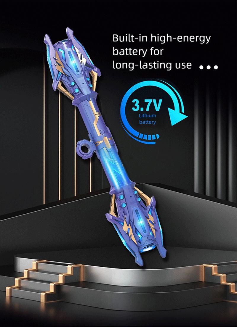 Thunder Star Scepter - Retractable Double-Ended Handheld Toy | Smart Sound-Activated Color Change & Dynamic Lighting Effects with Built-in High-Capacity Battery | Gift Giving | Handheld Toy | Handheld Sword | Children's Toy / Kids' Toy | Gift for Children