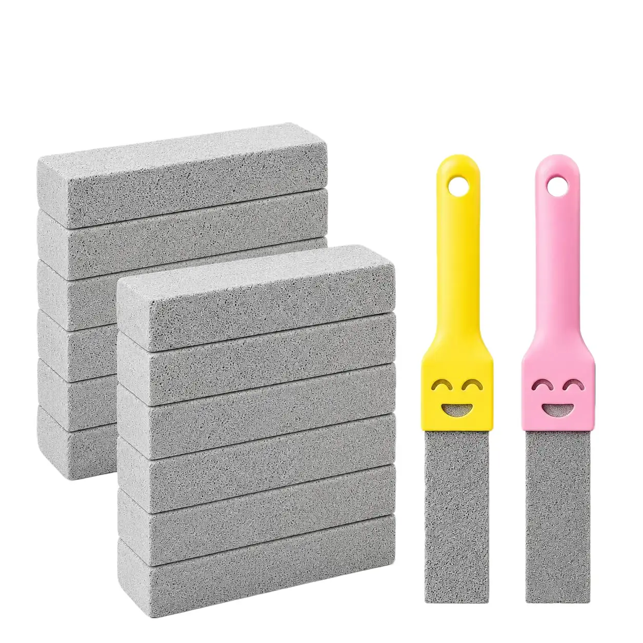 12-Pack Pumice Stone Cleaning Brushes with Ergonomic Handle, Barbecue Cooking Kitchen & Outdoor BBQ Tools for Grease, Burnt Food, Rust, Hard Water Stains Removal