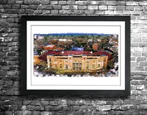 Memorial Stadium Poster - Nebraska Huskers - Wall Art, Sports Art Print, Football Poster, Kids Decor, Man Cave, Gift, Modern