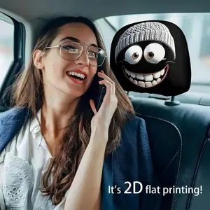 Classic Cartoon Character Car Seat Cushion Headrest Neck Pillow Cover Set, Cute Design, All-Season Use, Ideal Halloween Christmas Gift