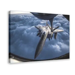 F15 Eagle Refueling Canvas Poster Wall Art for Home Bedroom Office Dorm Room Decor