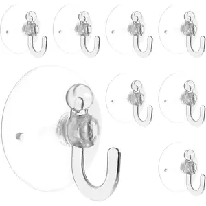 Household daily necessities Piutouyar 20Pcs Clear Suction Cup Hooks 30mm/1.2" Plastic Sucker Pads Transparent Suckers for Window Wall Bathroom Shower Kitchen Hook Hanger