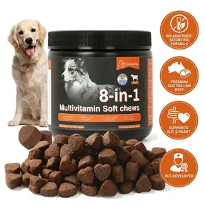 EnHealthy Heart Health Support for Dogs – Probiotics 8-in-1 Soft Chews with Omega-3 & 5 Billion CFU, Supports Circulation, Gut Health, Digestion, Immunity, Skin & Coat Wellness, 120 Chews