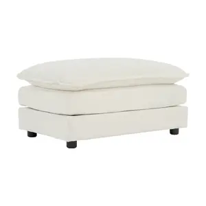 Ottoman Footrest Stylish Sofa Footstool Modern Upholstered Ottoman for Living Room,Bedroom and Apartment,White Chenille Fabric,