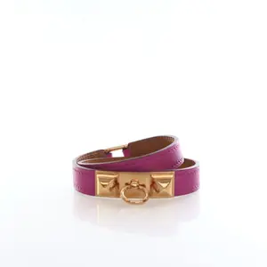 Pre-owned Hermes Magnolia Rivale Double Tour Bracelet
