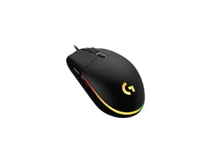 Logitech G203 Wired Gaming Mouse, 8,000 DPI, Rainbow Optical Effect LIGHTSYNC RGB, 6 Programmable Buttons, On-Board Memory, Screen Mapping, PC/Mac Computer and Laptop Compatible - Black