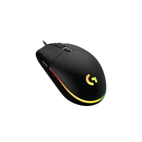 Logitech G203 Wired Gaming Mouse, 8,000 DPI, Rainbow Optical Effect LIGHTSYNC RGB, 6 Programmable Buttons, On-Board Memory, Screen Mapping, PC/Mac Computer and Laptop Compatible - Black