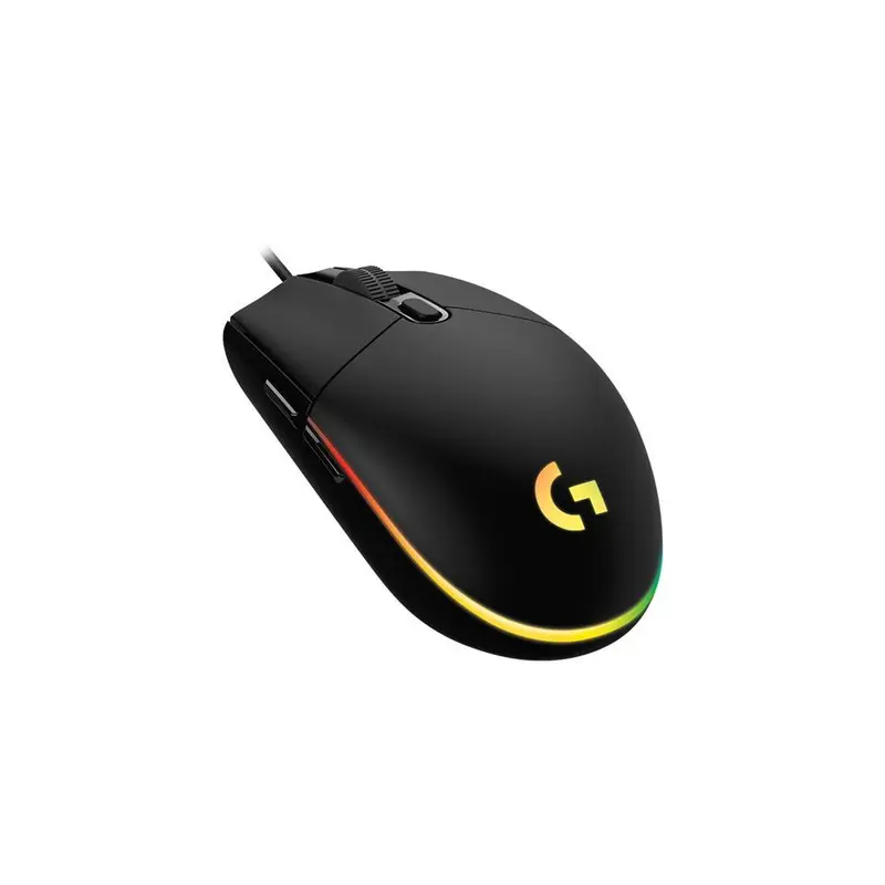 Logitech G203 Wired Gaming Mouse, 8,000 DPI, Rainbow Optical Effect LIGHTSYNC RGB, 6 Programmable Buttons, On-Board Memory, Screen Mapping, PC/Mac Computer and Laptop Compatible - Black
