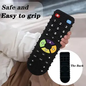 Baby Teether Toys Silicone Toddler Chew Toy Educational TV Remote Control Shape Teething Toys for Babies 0+ Months