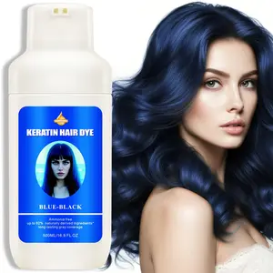 500ML Blue- Hair Dye Shampoo, 3-In-1 Gentle Formula, Mild, Herbal Ingredients, Covers Hair, Suitable for All Hair Types