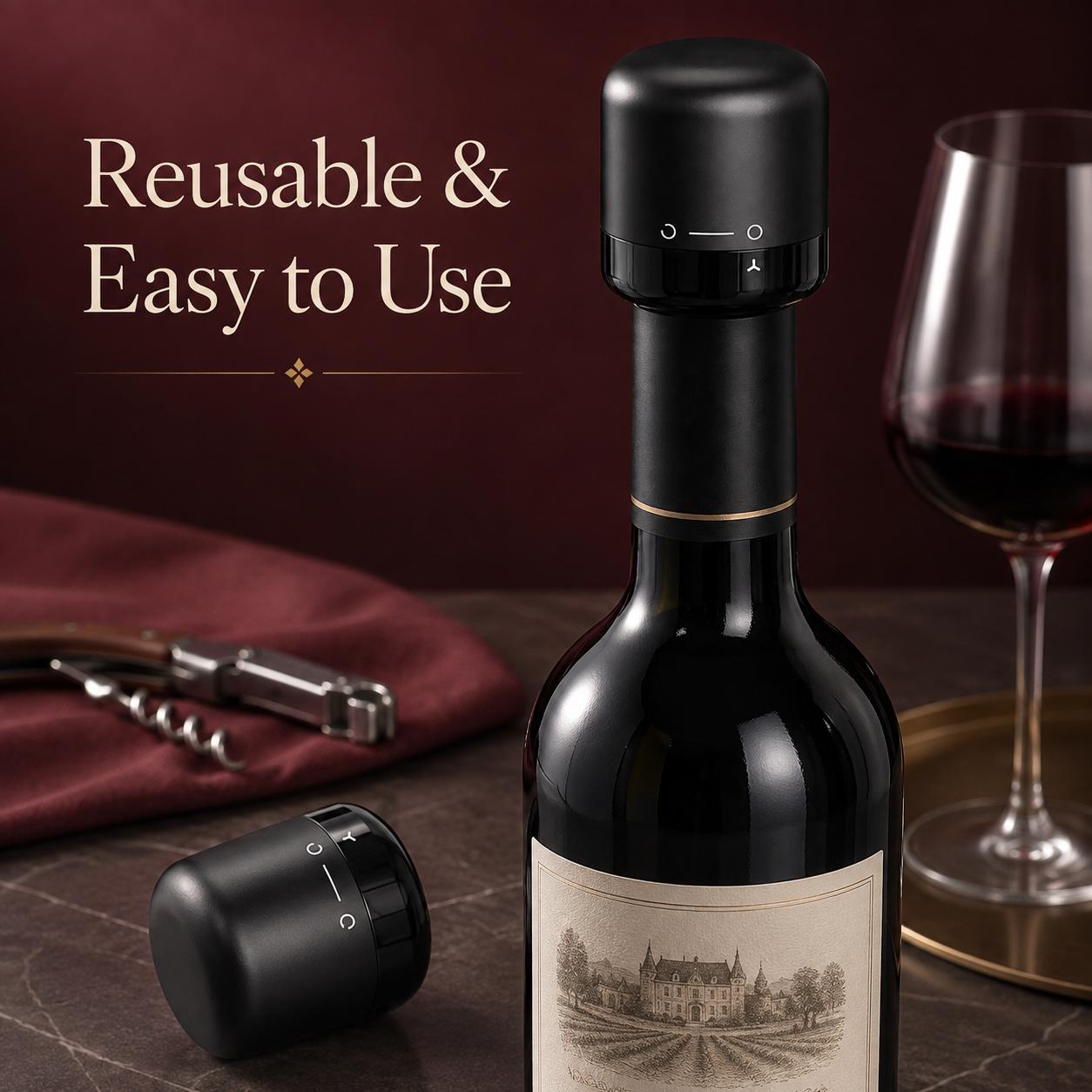 Vacuum sealing wine stopper by Euro Drawer for wine preservation