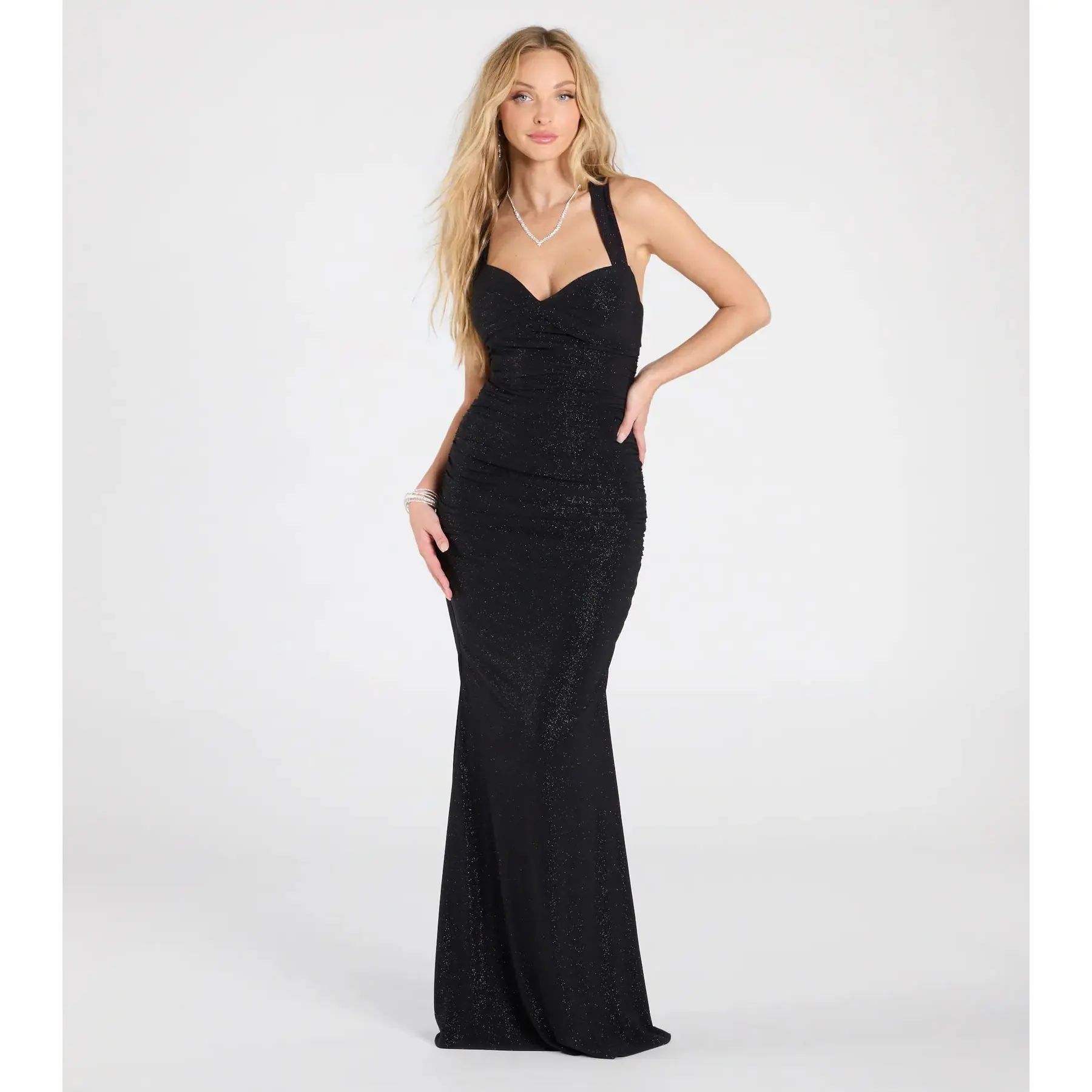 Tatiana Lace-Up Mermaid Glitter Formal Dress