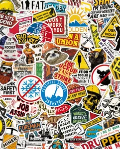 100pcs Blue Collar Stickers, Dirty Hands Clean Money Decals, Waterproof Vinyl For Hard Hat Toolbox Cooler, Mechanic Welder Gag Gift