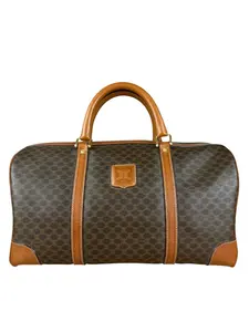 Pre-owned Celine na Shoulder Bags Vintage Macadam Print Boston Bag