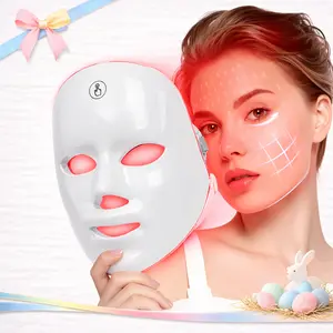 7 Color LED Light Face Mask, Photon Skin Rejuvenation For Daily Care, Cordless, Rechargeable, Ideal Gift For Women, Summer Gift Skincare Facial