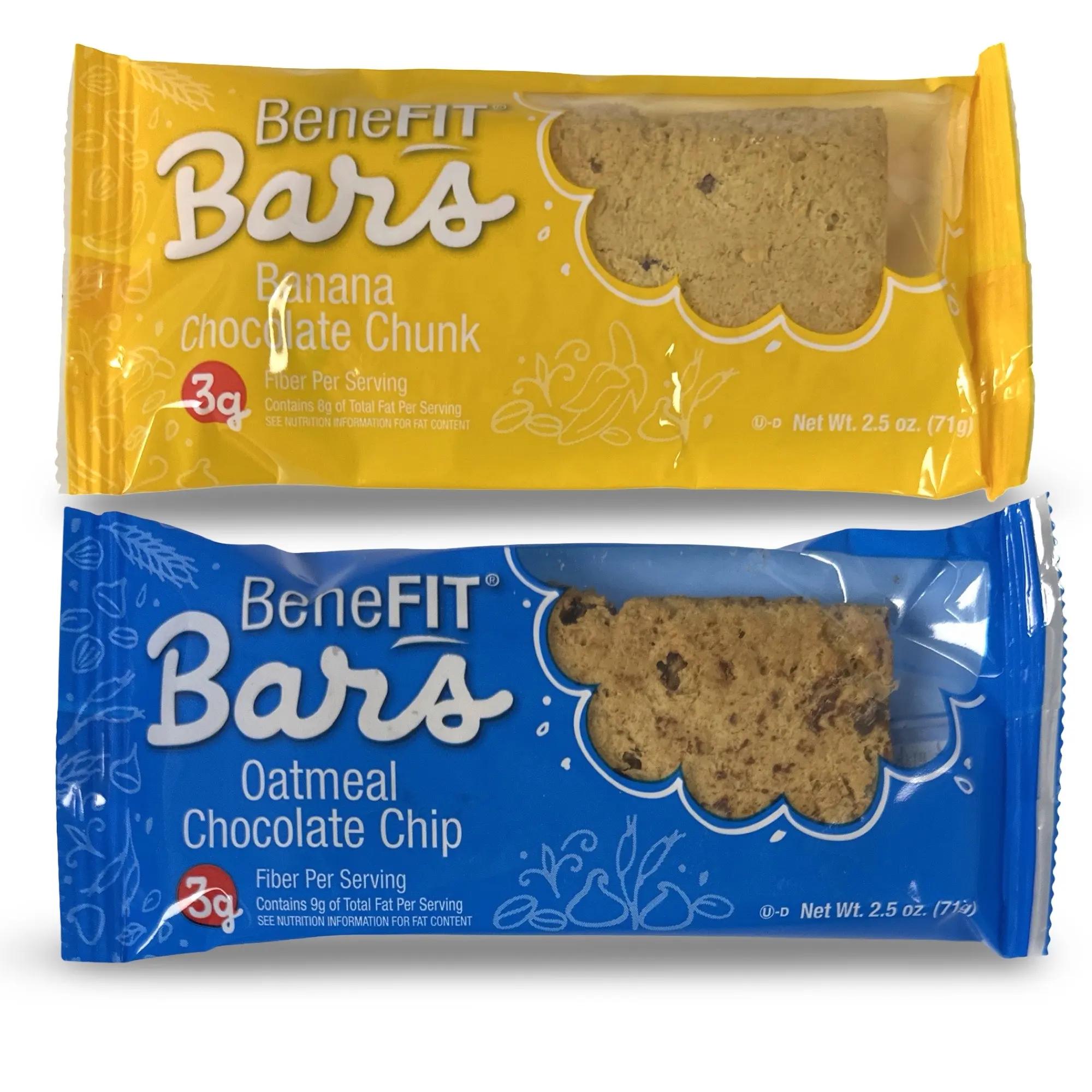 2 Flavor Benefit Bar Combo Featuring Banana Chocolate Chunk & Oatmeal Chocolate Chip
