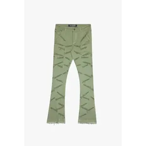 "SABER" STACKED FLARED JEAN SEA BLUE