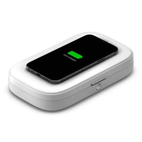 Belkin UV Light Sanitizer +Wireless Charger, iPhone Sanitizer Machine, Fast wireless charging for Qi-enabled devices, 4 ft USB-C cable included, 18W Power Source included, Dual UV-C LED lights, Phone Cleaner Accesories, Devices, Smartphone, Phone, Clean.,