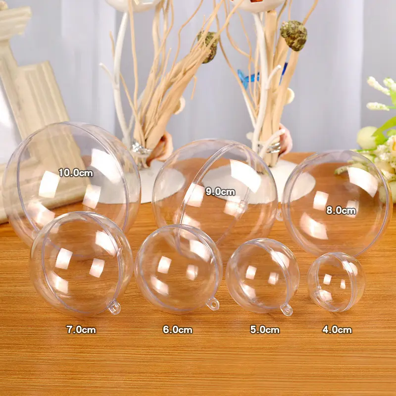Plastic Ball Hollow Round Ball PS Decorative Hanging Ball Wedding Candy Box Packaging Box Eternal Flower Hanging Ball Transparent Christmas Ball*, Plastic Ball Hollow Round Ball PS Decorative Hanging Ball Wedding Candy Box, Hollow Ball
