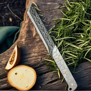 Commercial-grade Damascus Pattern Meat Cleaver with Sheath Restaurant Kitchen Knife Blade Steel Dyd-04