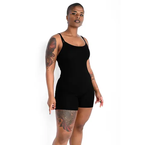 Foxblood Shop Women's Signature Biker Bodysuit - Biker Shorts Design, 2XL Size, 14% Lycra-86% Viscose Opaque Soft Fabric, Bodysuit Jumpsuit, High Elasticity Jumpsuit, Adjustable, Stretchy Sports Style, Layer Friendly Catsuit