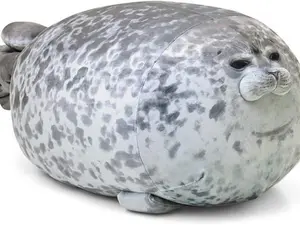Seal Pillow, Kawaii Chubby Blob Seal Plush Pillow Stuffed Cotton Plushies Animal Toy Cute Ocean Pillow (13 inch Small)