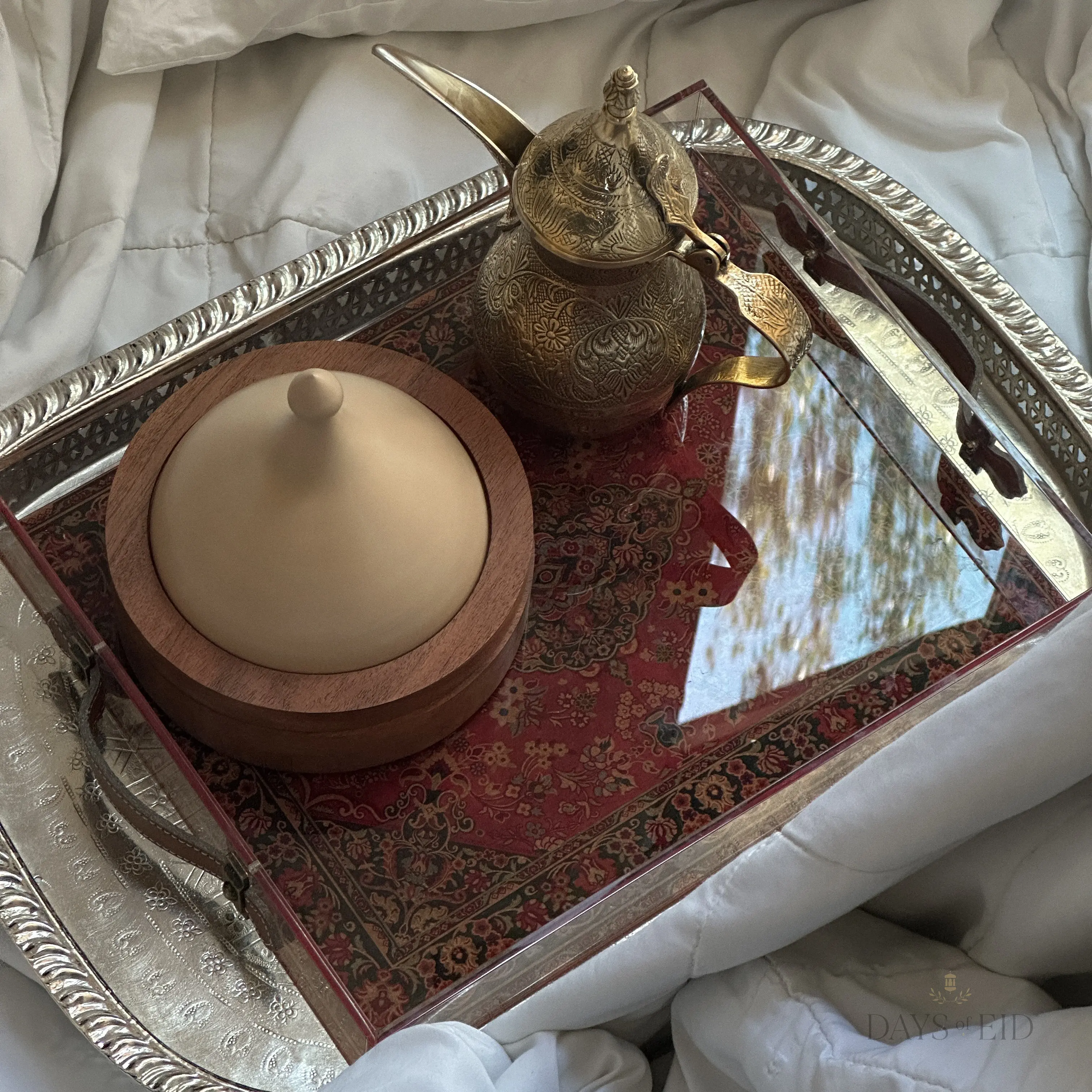 Kashan Persian-Inspired Decorative Tray | Levantine & Moroccan Home Decor