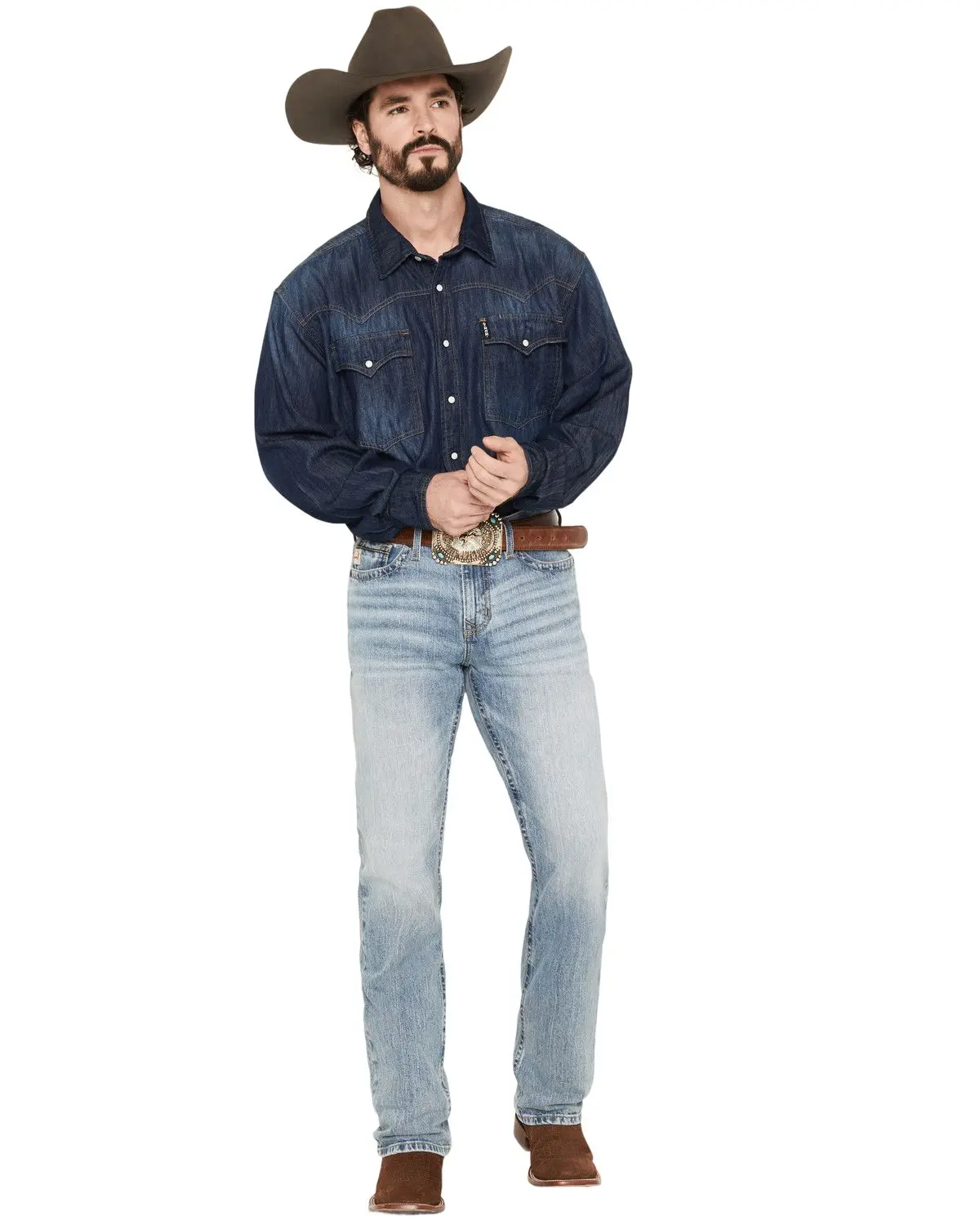 Cinch Men's Men'S Ian Acid Medium Wash Slim Bootcut Performance Stretch - Mb33536001