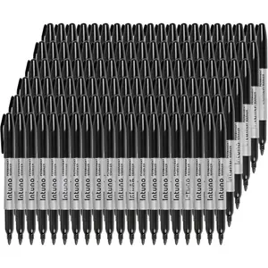 Permanent Markers, 120 Count Black, Fine tip, Oil-Based Permanent Markers,  and Fade-Resistant, for Paper, , Metal, Glass and