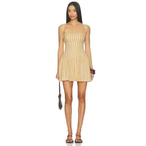 Free People Laurel Plaid Mini Dress in Neutral Combo