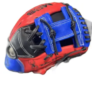 MDS Peter Parker Spidey Themed Youth Infield Glove Red Blue Baseball Mitt for Fans