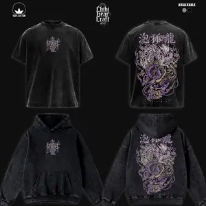 Monster Hunter Magnamalo Mizutsune Shirt Epic Fight Vintage Washed Oversized Hoodie Retro Gaming Japanese Kanji Graphic Tee Faded Floral Y2K Merch Unisex Gift For Him Her