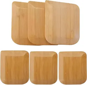 Bamboo Pan Scraper Tool (Pack of 6), Size 2.8" x 2.4" Eco-Friendly Pot Scraper,Clean Pans, Dishes, Bowls, and Plates, Removes Food Effectively Without Scratching