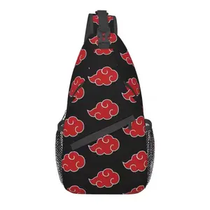 Akatsuki Bag Crossbody Chest with Multiple Pockets Anime Manga Shoulder Gym Backpack for Travel Sports and Adult Teens Unisex Back to School