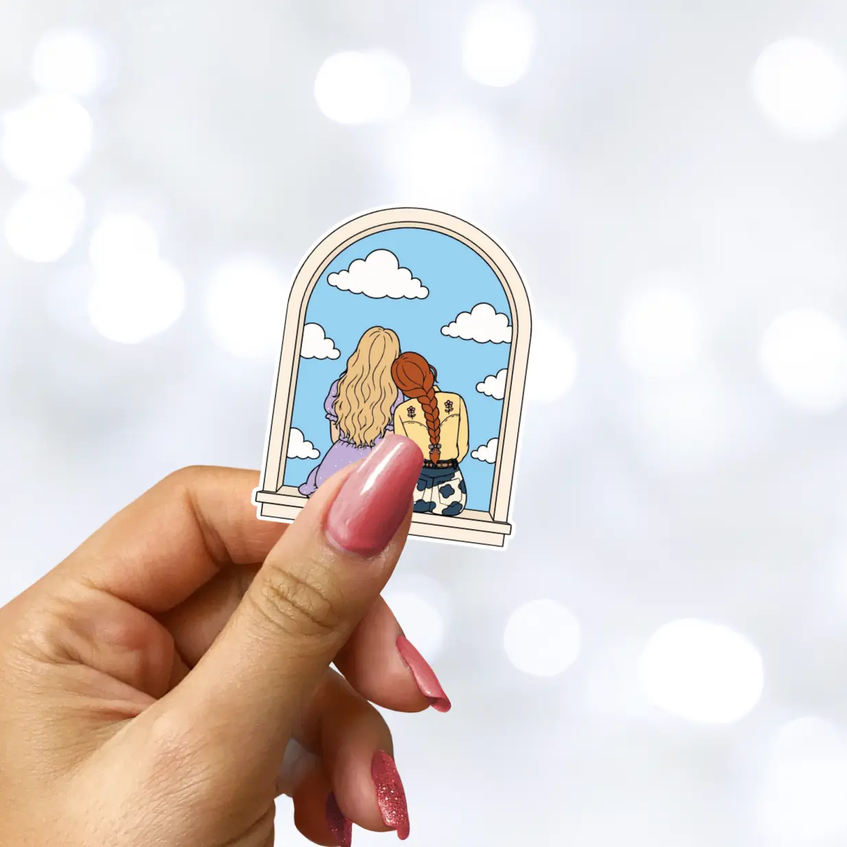 Friends Forever Window Clouds Holo Finish Sticker