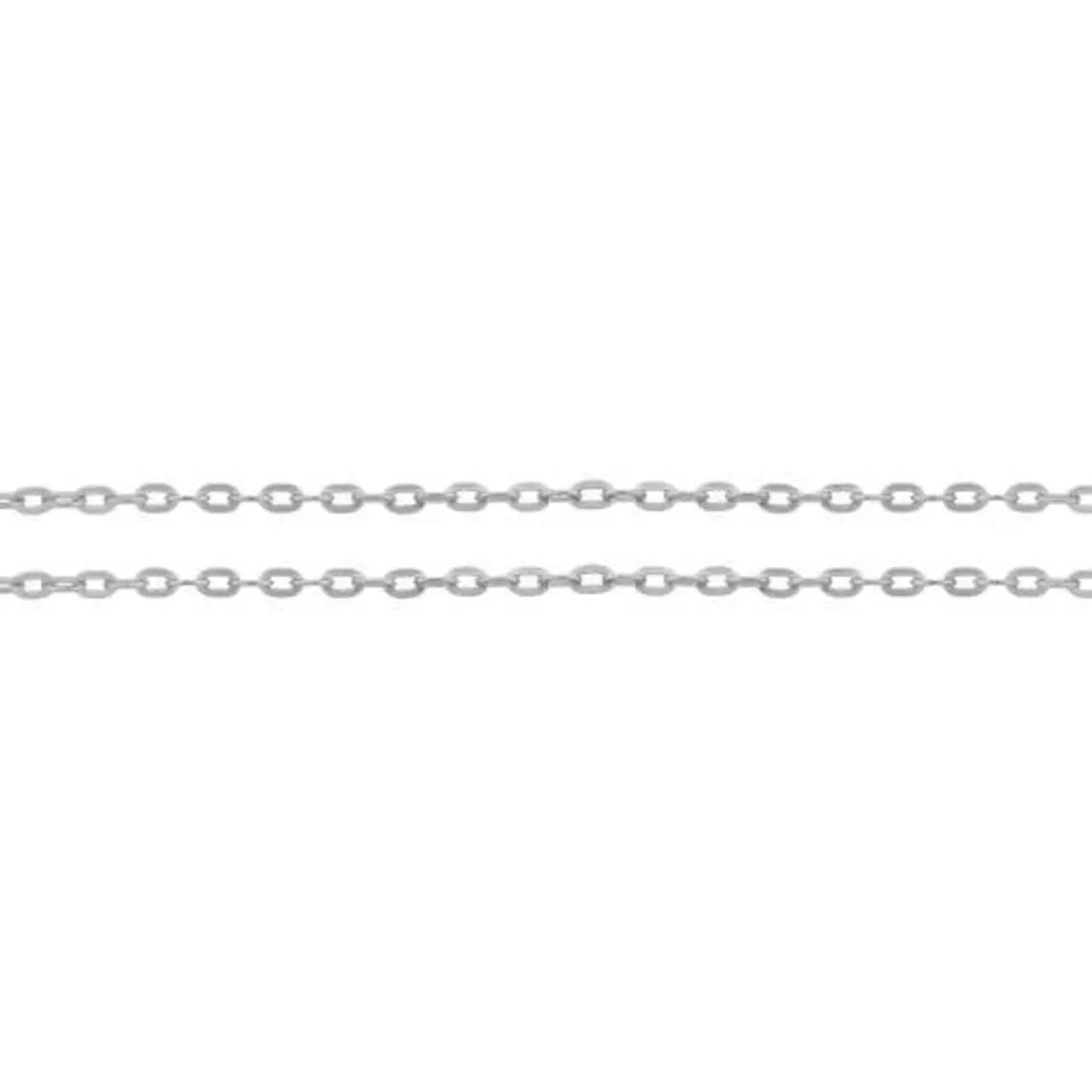 Sterling Silver 1.8x1mm Elongated Flat Drawn Cable Chain - 5ft