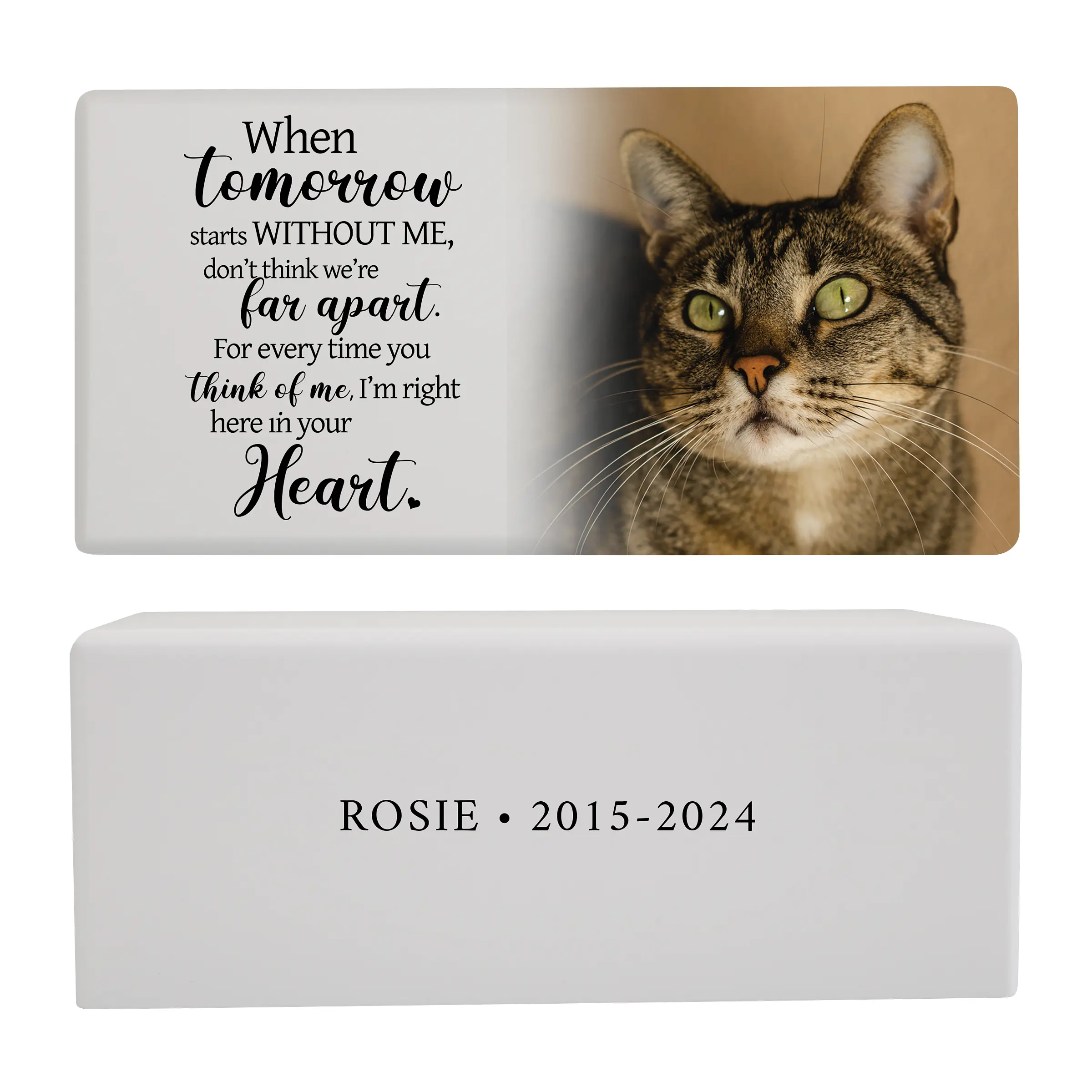 Personalized Pet Memorial Cremation Urn | Pet Loss Gift | Dog & Cat Memorial Urn Box for Ashes | Pet Sympathy Gift | When Tomorrow Starts