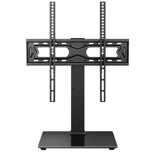 Universal TV Stand for 27-60 inch LED LCD TV Swivel Table Top Television Stand with 30 Degree Height Adjustable