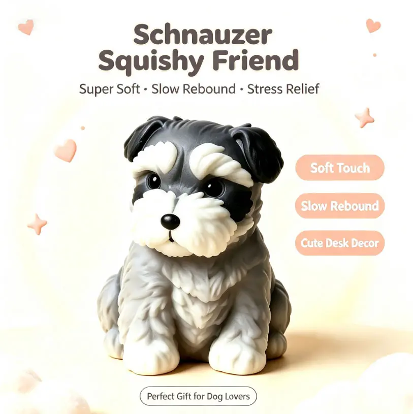 Cute Dog Simulation Figurine Fidget Toy - Soft Slow-Pinch Decompression Home Decor Statue for Stress Relief