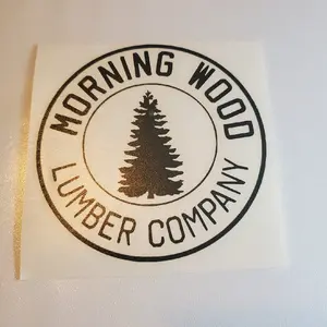 Morning Wood Lumber Company Vinyl Decal for Car, Truck, Camper - 5x5 inches