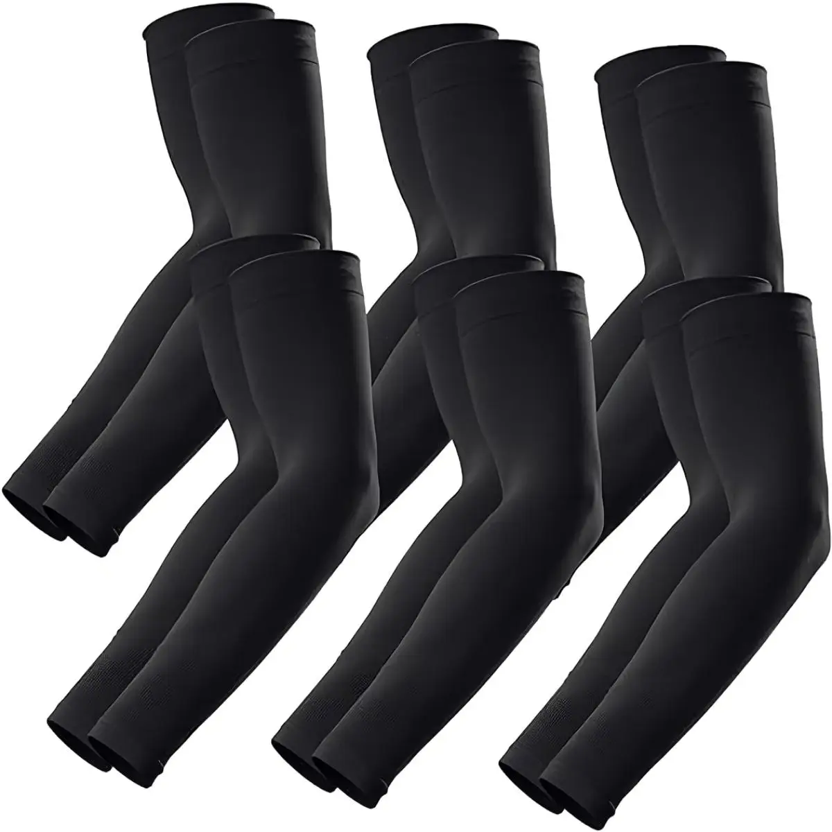 Ice Silk Sleeves, 6 Pairs Sun Protection Ice Arm Sleeves, Comfortable Arm Sleeves for Cycling, Running, Driving, Outdoor Sports