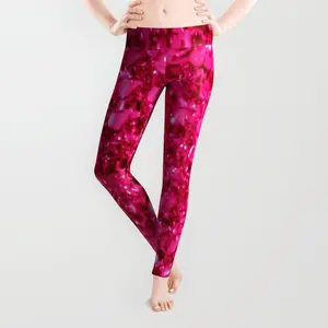 Sparkle Hot Pink All Over Print 3D Legging