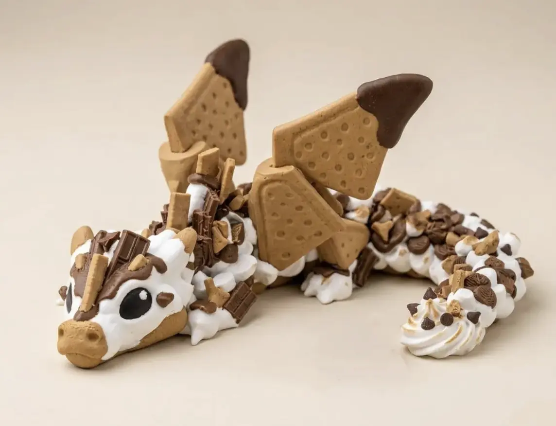 Articulated Sugar Dragon Stress Relief Toy – 3D Printed Cookie Dragon Fidget & Collectible
