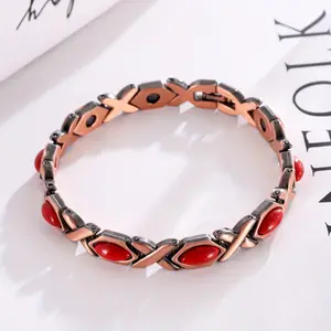 Women's Solid Copper Magnetic Bracelet – it is hypoallergenic and skin-friendly, making it ideal as a gift for parties, friends, family, Thanksgiving, Christmas, New Year, and other festivals. This bracelet features magnetic therapy function and can elimi