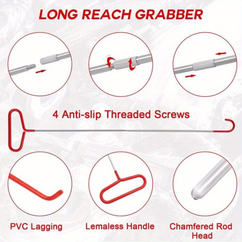 Long Distance Hook Tool Set - Stainless Steel Oval Handle Emergency Door Opener with Red Warping Piece for Automotive Rescue - Durable and Rust-Resistant-2024 hot