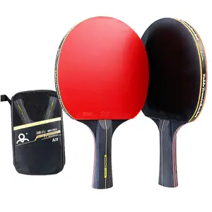 6 Star Table Tennis Racket 2PCS Professional Ping Pong Racket Set Pimples-in Rubber Hight Quality Blade Bat Paddle with Bag Racket Grip