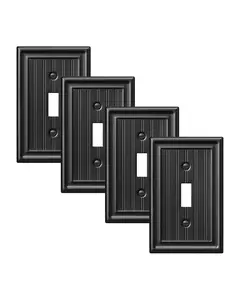 DEWENWILS White Decorative Metal Outlet Covers & Switch Plates, 1-Gang Standard Size for Toggle Light Switches DEWENWILS White Decorative Metal Outlet Covers & Switch Plates, 1-Gang Standard Size for Toggle Light Switches