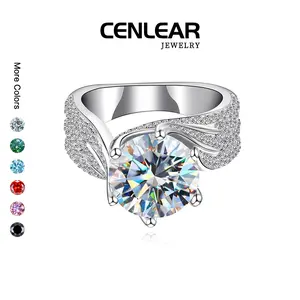 CENLEAR Engagement Ring 3/5 Carat Moissanite Bridal Ring| Luxury Solitaire Ring For Women| Valentine'S Day Wedding Gift For Wife Girlfriend With Box