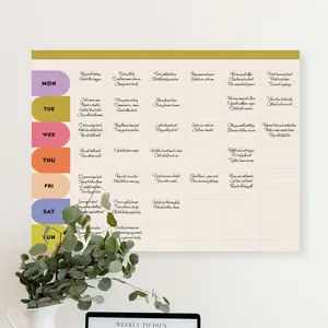 A4 Weekly Planner Notebook, Colorful Desk Calendar for Study and Office, Task Management Notepad, To-Do List Organizer, Weekly Planner